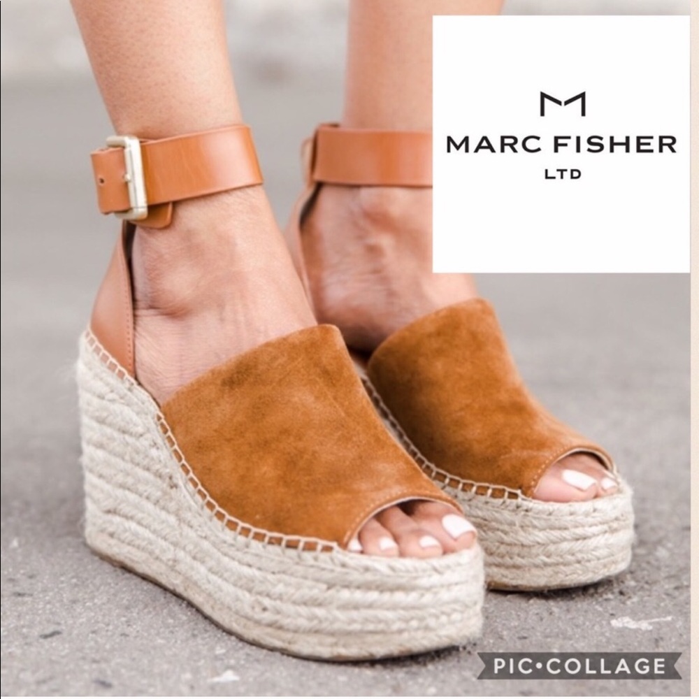 Marc Fisher Adalyn Espadrille Wedge {Tan} 9